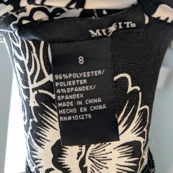 💕Host Pick💕 Mixit Black and White Flower Print Dress Workwear Partywear Size 8 - Picture 5 of 10